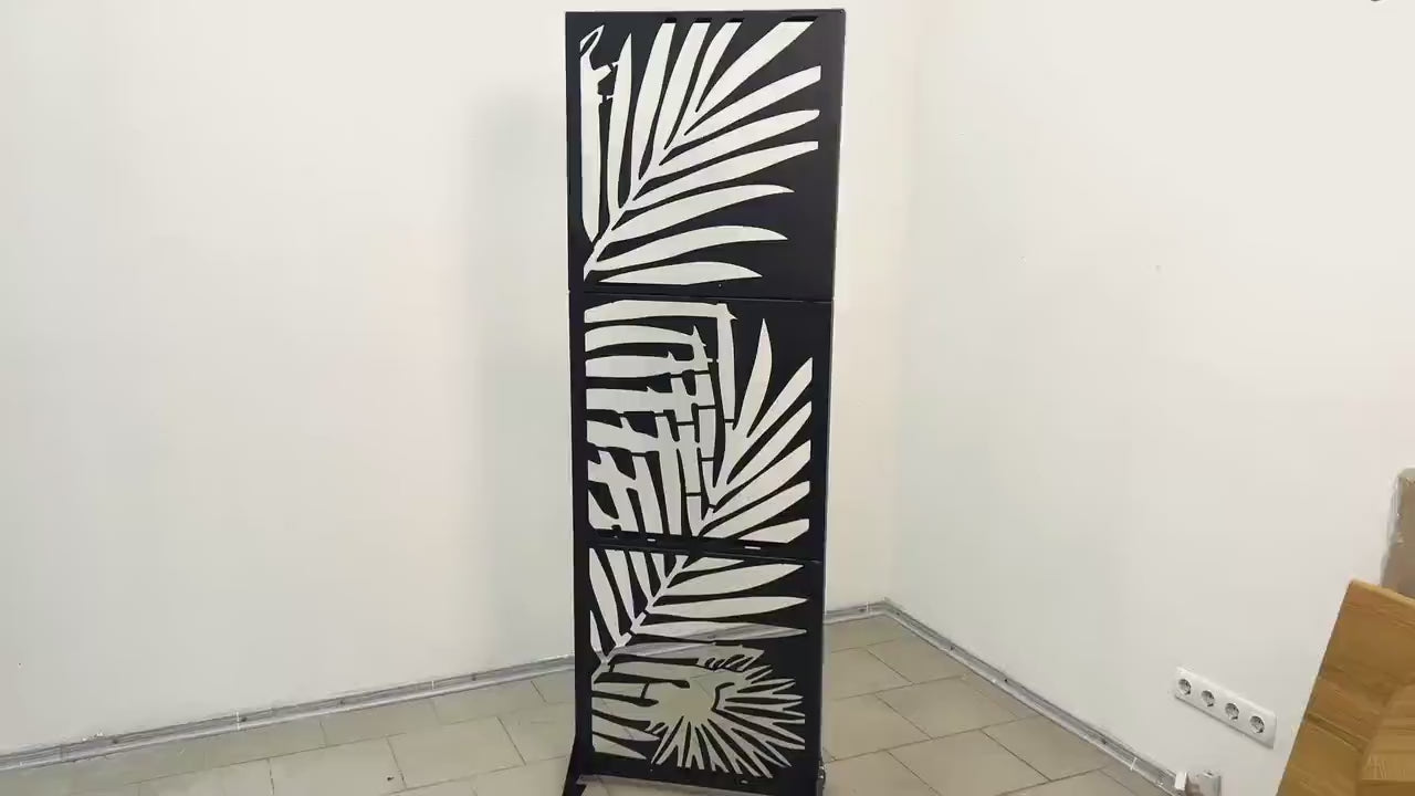 Abstract Pattern Metal Privacy Screen Panel Set Outdoor Divider