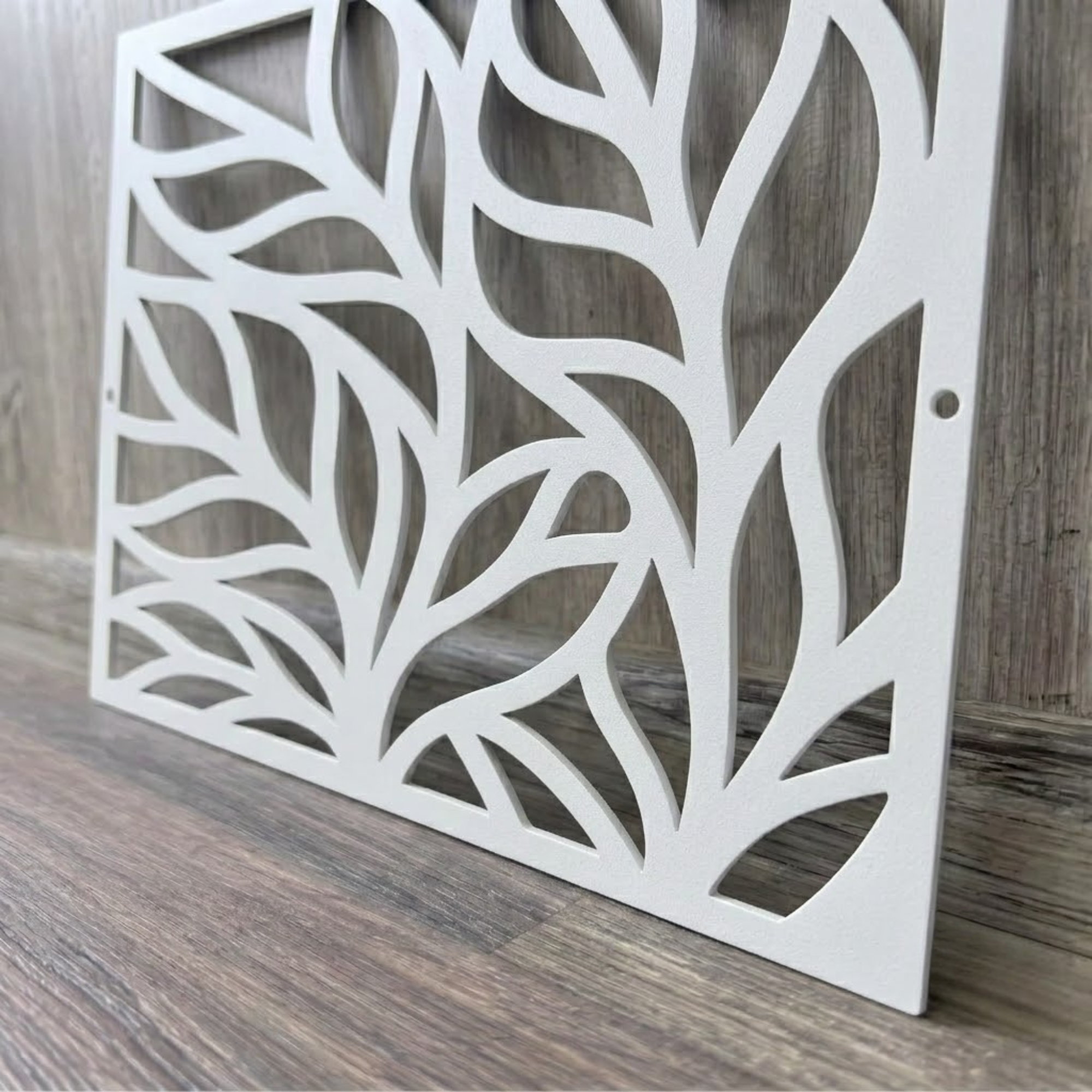 Large Leaf Pattern Metal Vent Cover, Custom Botanical Steel HVAC Grille 30-40 Inch