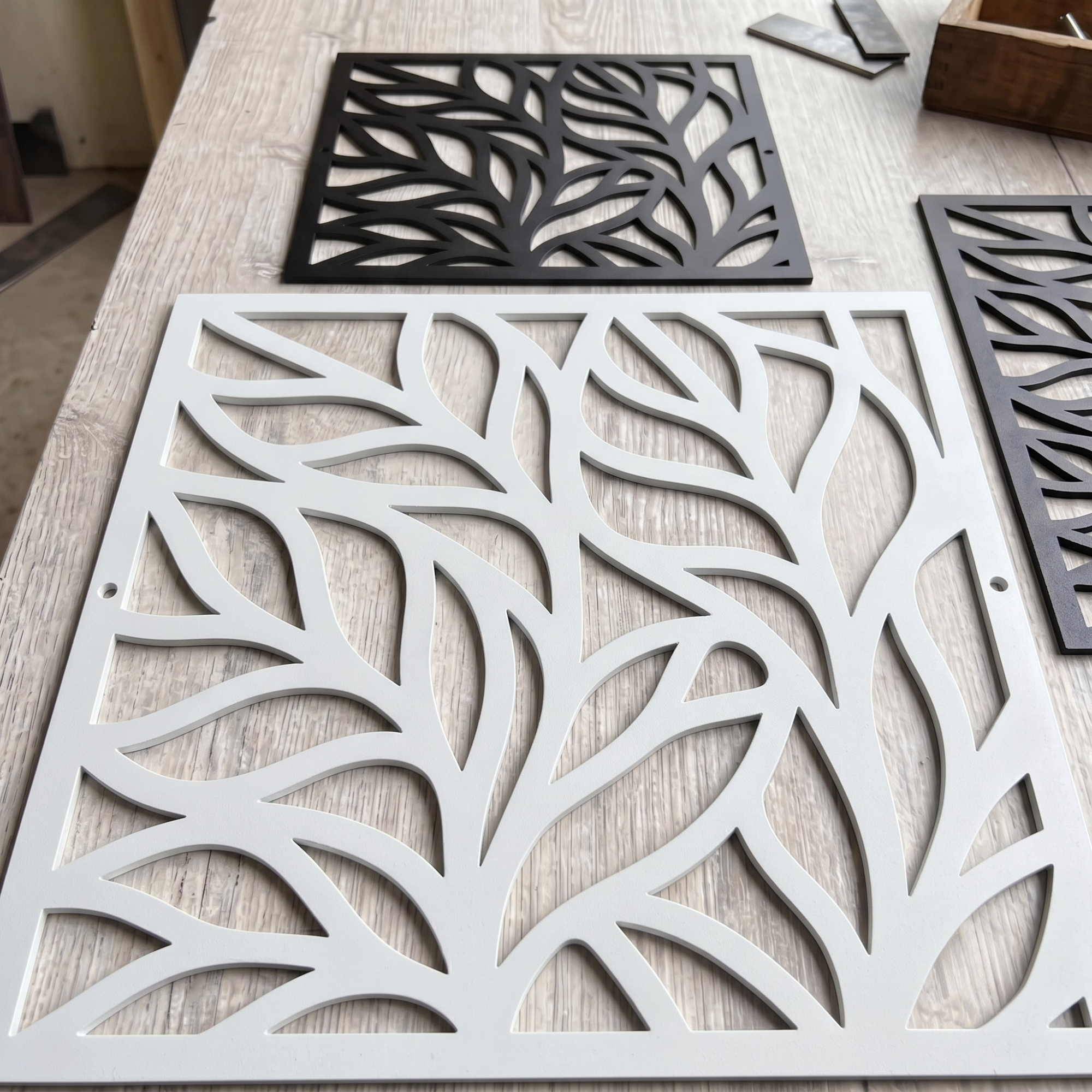 Large Leaf Pattern Metal Vent Cover, Custom Botanical Steel HVAC Grille 30-40 Inch